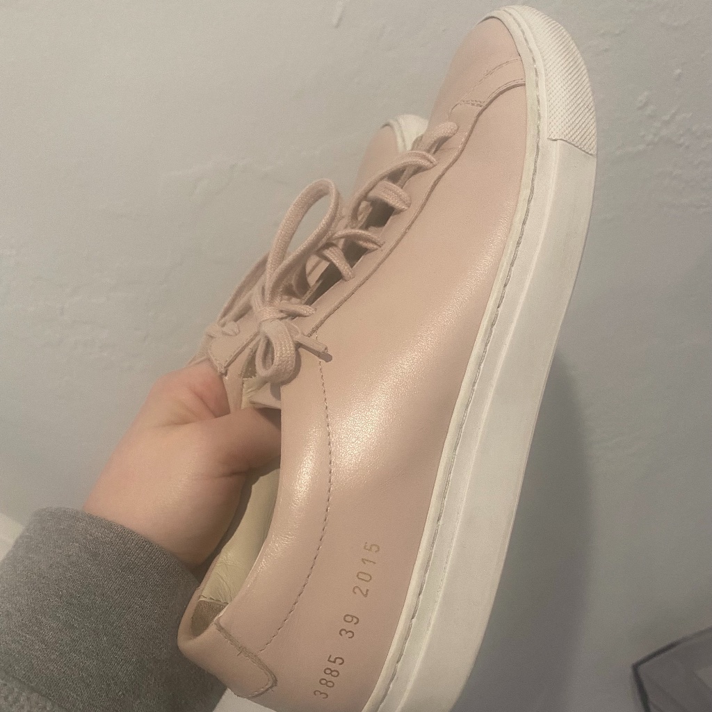 Common Projects Blush Pink With White Trim Womens Sneakers Size 8.5 Euro 39